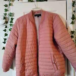Lane Bryant Women's Pink Bomber Jacket